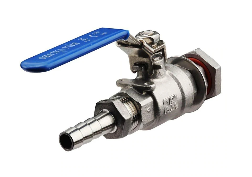Tap Valve Stainless 1/2" - 3/8" Barb & 1/2’’ NPT Thread