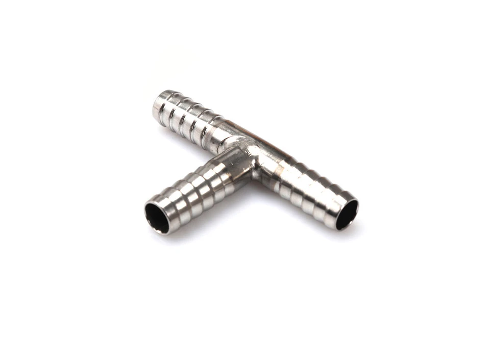 T-connector Stainless with 13mm hose barbs